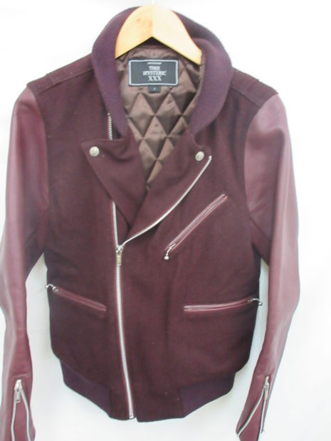 ヒステリックグラマー HYSTERIC GLAMOUR 袖レザーライダースジャケット