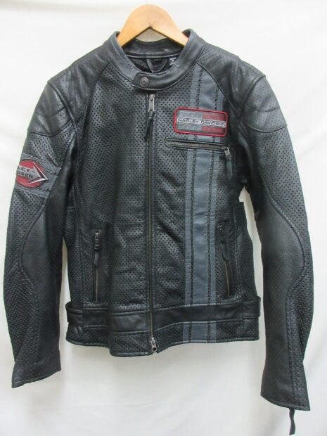 ハーレーダビッドソン HARLEY DAVIDSON メッシュ レザーシングルライダースジャケット 97009-18AC