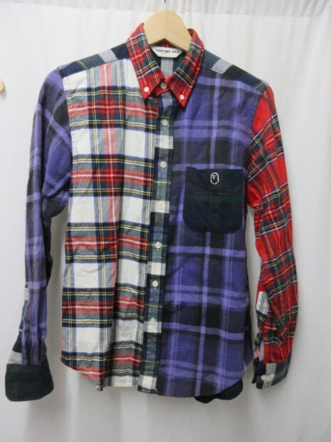 ア ベイシング エイプ　APE 長袖チェックネルシャツ